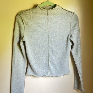 cropped high-neck top